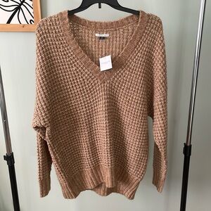 NWT American Eagle Waffle-Knit V-Neck Sweater (oversized small)